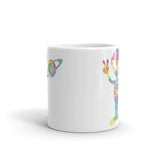 Alien Tie-dye White glossy mug