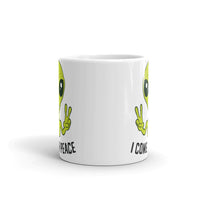 I Come in Peace Alien White glossy mug