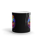 Alien in Spaceship White glossy mug