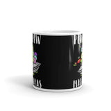 Pew Pew (UFO Unicorn) White glossy mug