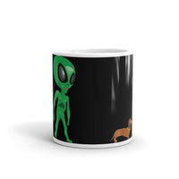 Alien Wiener White glossy mug