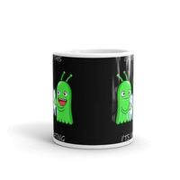 It's Vibrating (Alien with Cat) White glossy mug