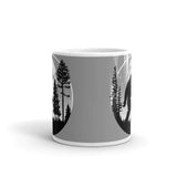 Bigfoot Full Moon White glossy mug