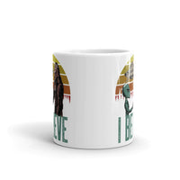 I Believe Cryptids White glossy mug