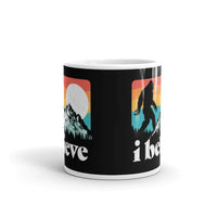 I Believe Bigfoot White glossy mug