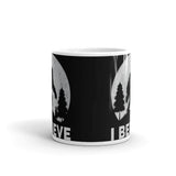 I Believe (Bigfoot Moon) White glossy mug