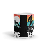 Lake Tahoe Bigfoot White glossy mug