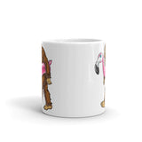 Bigfoot with Floaty White glossy mug