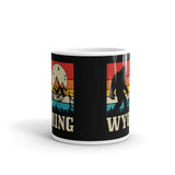 Wyoming Bigfoot White glossy mug