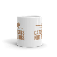 Catch Flights Not Feelings 3 White glossy mug