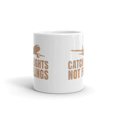 Catch Flights Not Feelings 3 White glossy mug