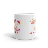 Catch Flights Not Feelings 4 White glossy mug