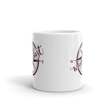 Wanderlust Compass White glossy mug