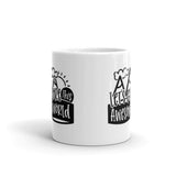 Let's Explore this Awesome World White glossy mug