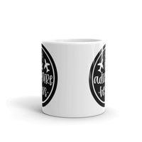 The Adventure Begins White glossy mug