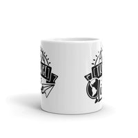 Travel to Live White glossy mug