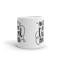 Work Hard Travel Harder White glossy mug