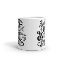 Work Travel Save Repeat White glossy mug