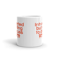 Willing to Discuss Horror White glossy mug