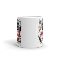 Cuddle and Watch Horror Movies White glossy mug