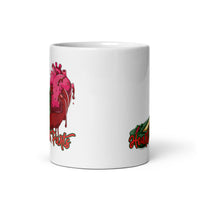 Hearts Not Parts White glossy mug