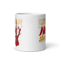 Music Never Sleeps White glossy mug