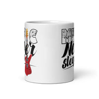 Music Never Sleeps White glossy mug