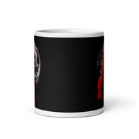 Red Hooded Wolf White glossy mug