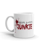 Horror Movie Junkie White glossy mug