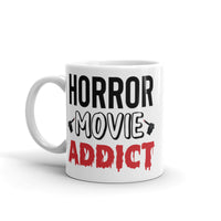 Horror Movie Addict White glossy mug