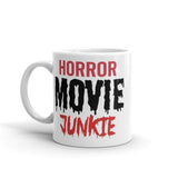 Horror Movie Junkie White glossy mug