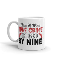 Glass of Wine True Crime in Bed by Nine White glossy mug