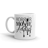 Horror Movie Addict White glossy mug