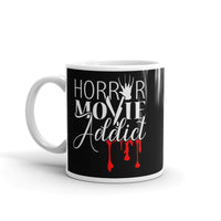 Horror Movie Addict White glossy mug