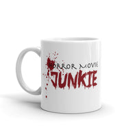 Horror Movie Junkie White glossy mug