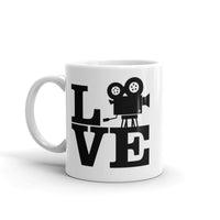 Love Film White glossy mug