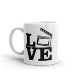 Love Film White glossy mug