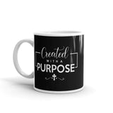 Created with a Purpose White glossy mug