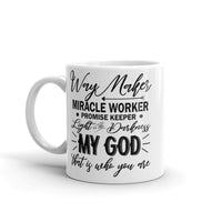 Way Maker White glossy mug