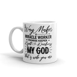 Way Maker White glossy mug