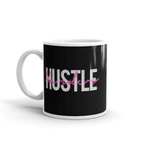 Hustle Harder White glossy mug