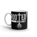 Rooted in Christ White glossy mug