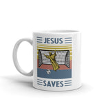 Jesus Saves White glossy mug