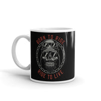 Born to Ride White glossy mug