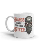 Beards Make Everything Better White glossy mug