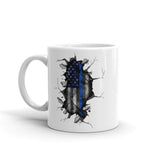 Thin Blue Line Flag White glossy mug