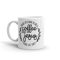 Coffee and Jesus White glossy mug