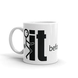 F It White glossy mug