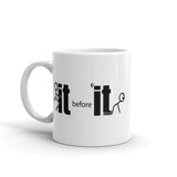 F It White glossy mug