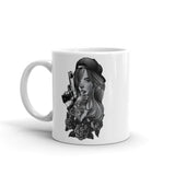 Gun Girl White glossy mug